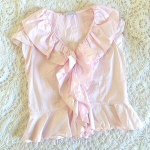 Alain figaret Paris pink frilly corset peplum blouse